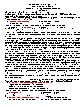 Đề thi tuyển sinh Đại học môn Tiếng Anh năm 2014